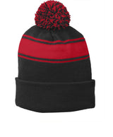 Sport-Tek® Stripe Pom Pom Beanie