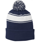 Sport-Tek® Stripe Pom Pom Beanie