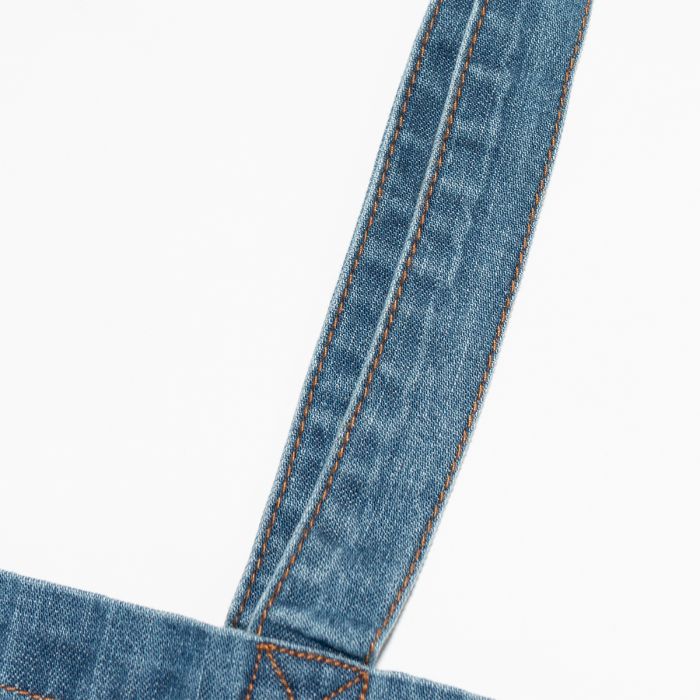 Cotton Denim Gusseted Tote Bag