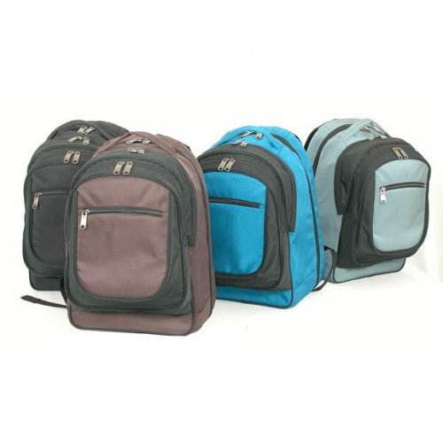Four backpacks in different colors on a white background USA