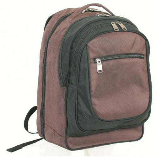 Brown and black backpack on a white background US