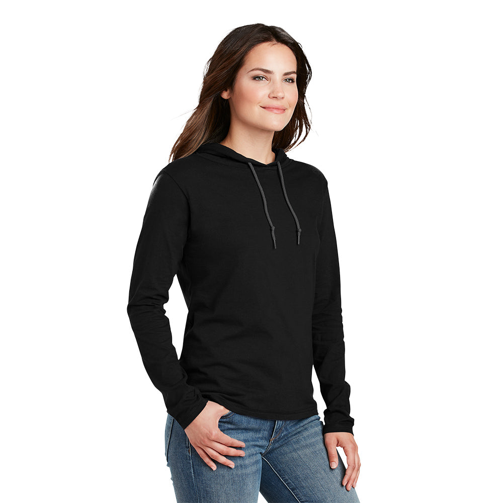 Anvil® Ladies 100% Combed Ring Spun Cotton Long Sleeve Hooded T-Shirt