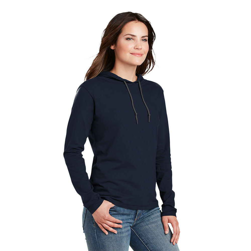 Anvil® Ladies 100% Combed Ring Spun Cotton Long Sleeve Hooded T-Shirt