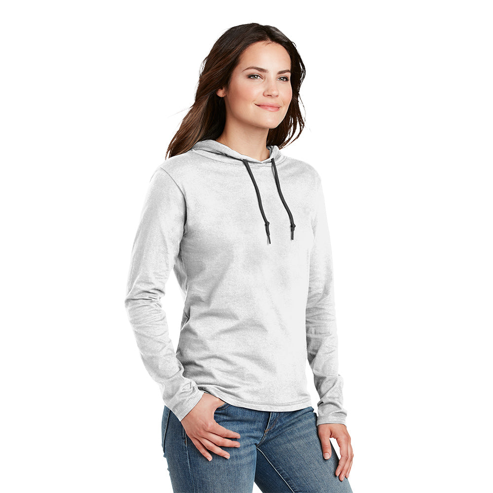 Anvil® Ladies 100% Combed Ring Spun Cotton Long Sleeve Hooded T-Shirt