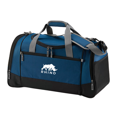 Blue with gray strip travel duffel bag USA