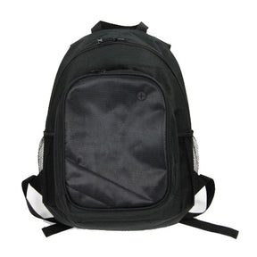 Black backpack with a water bottle USA