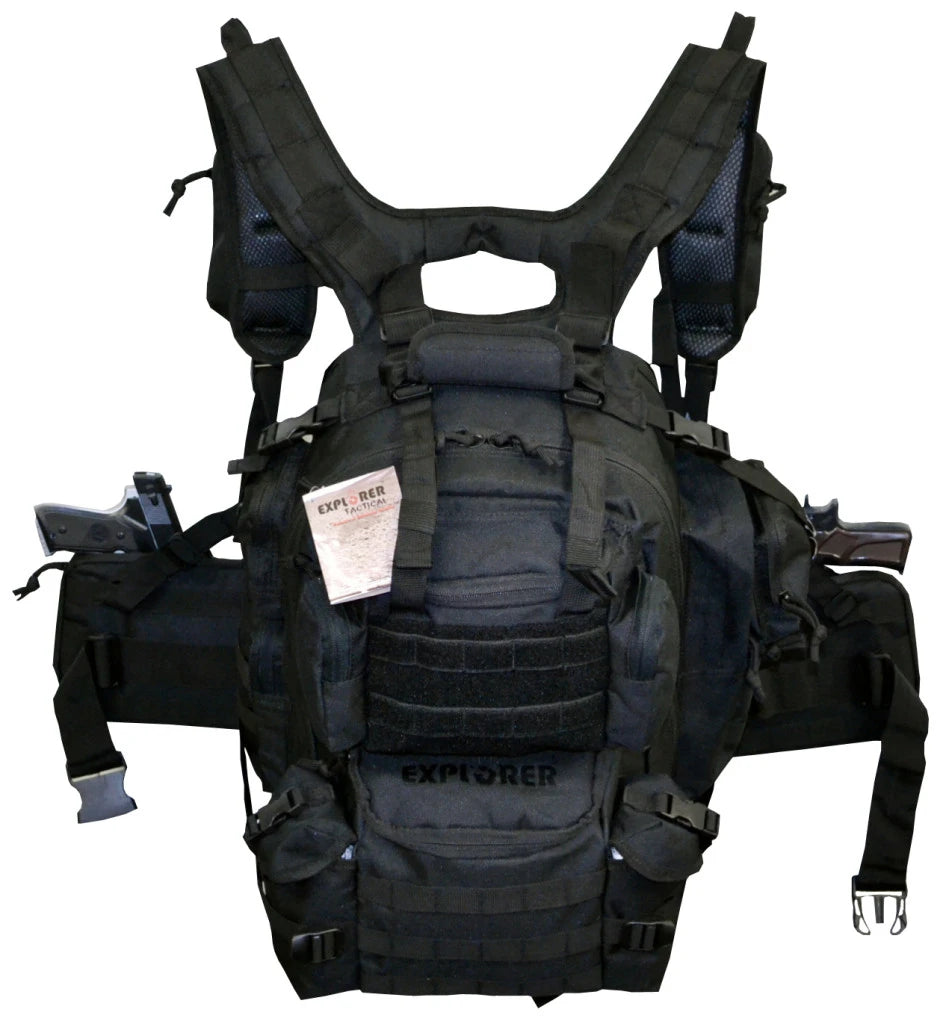Black Tactical Gun Concealment Backpack