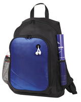 Blue backpack with a front pocket USA