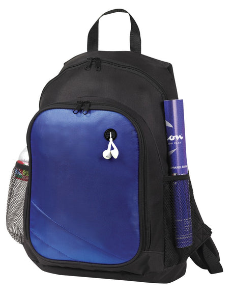 Blue backpack with a front pocket USA