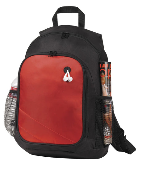 RED backpack with a front pocket USA