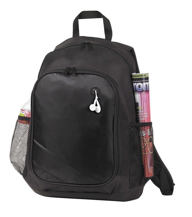 Black backpack with a front pocket USA
