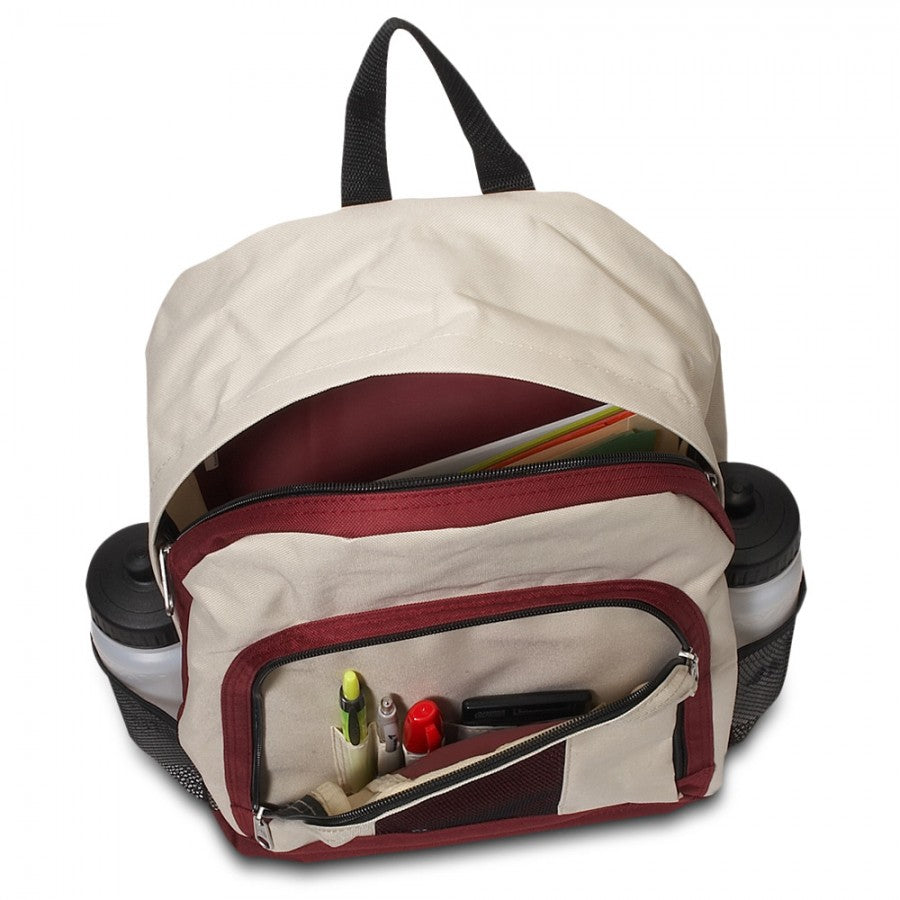 Backpack With Front And Side Pockets