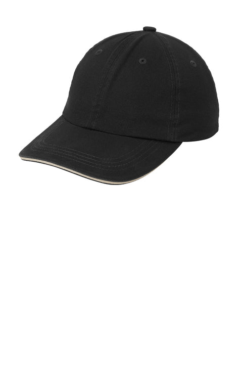 Port Authority® Sandwich Bill Cap with Striped Closure