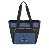 blue with black strip cooler tote duffel bag USA