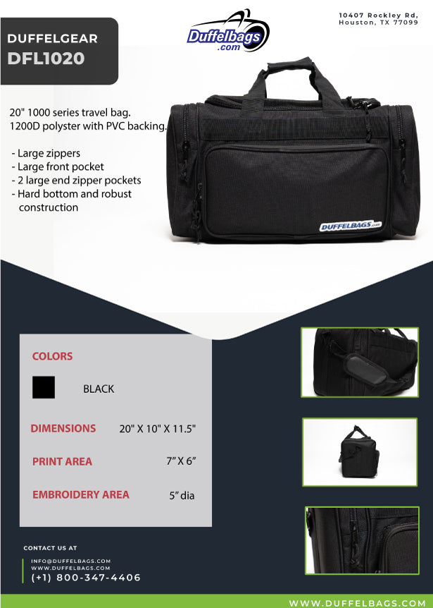 20" DuffelGear 1000 Series "TuffDuff" Duffel Bag