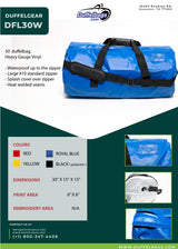 30" DuffelGear Black Waterproof Duffel Bag