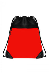 Mesh Drawstring Bag with Micro Fiber Front Zipper Pocket