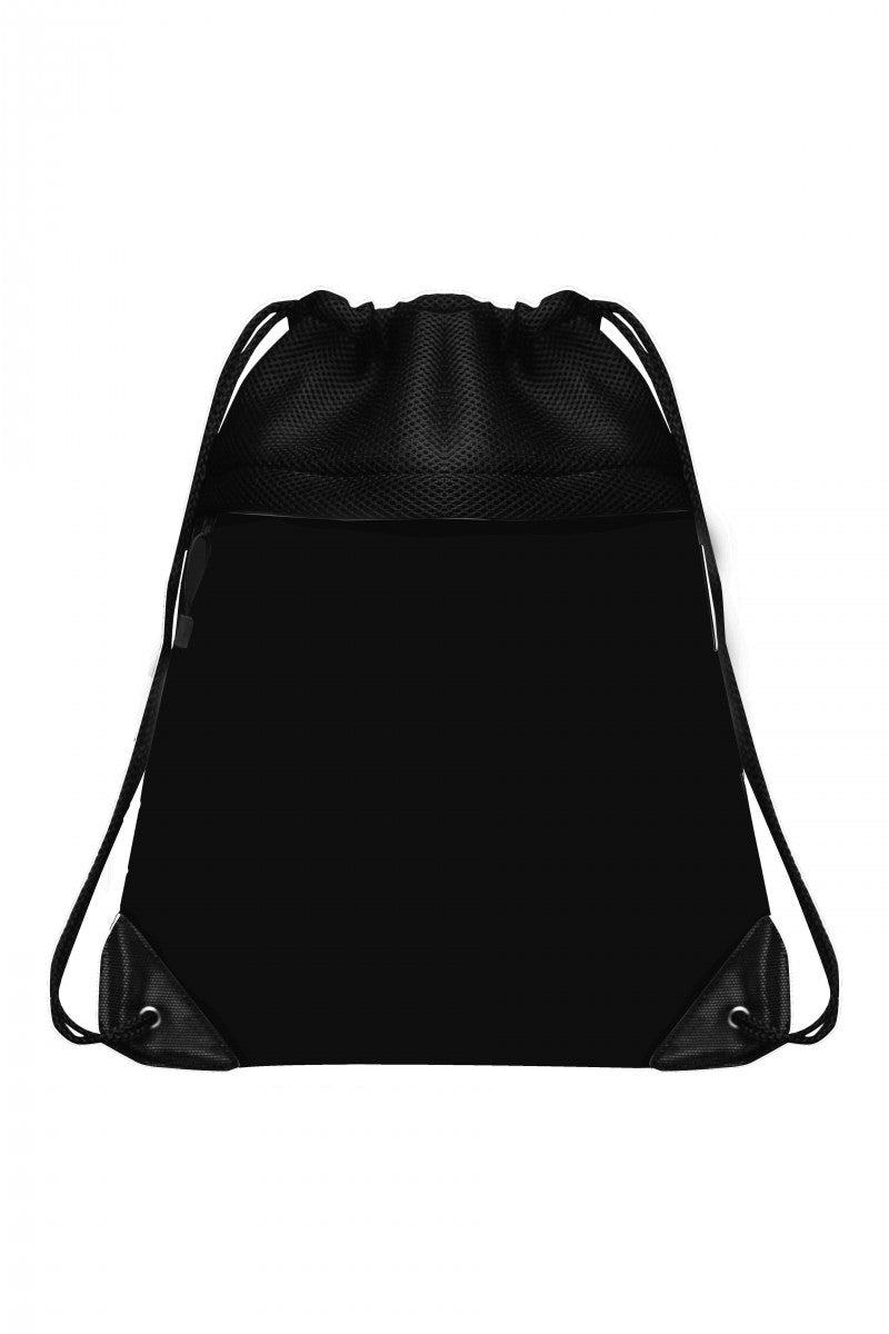 Mesh Drawstring Bag with Micro Fiber Front Zipper Pocket