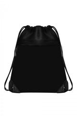 Mesh Drawstring Bag with Micro Fiber Front Zipper Pocket