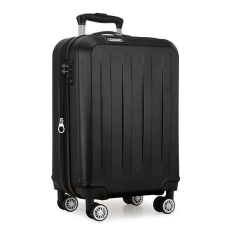 Black wheeled luggage for travel