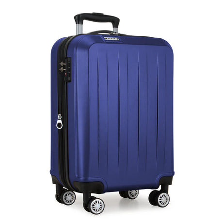 Blue wheeled luggage for travel