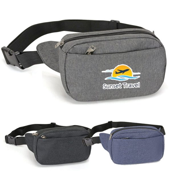 Heather Rounded 3 Pockets Fanny Pack