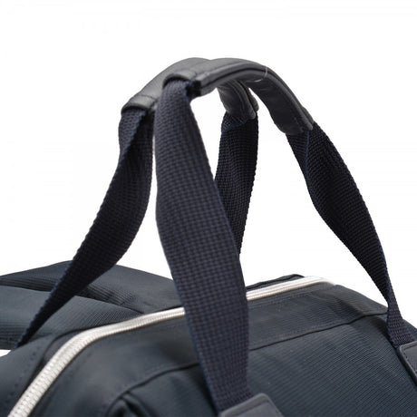 Black laptop backpack with top grab handle