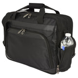 Black briefcase with top grab handle for office use
