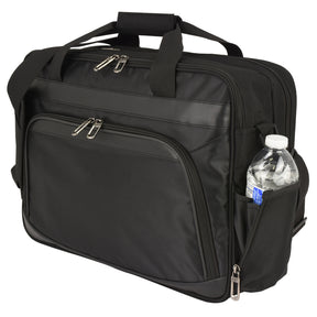 Black briefcase with top grab handle for office use