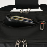 Black briefcase with top grab handle for office use