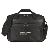 Black briefcase with top grab handle for office use