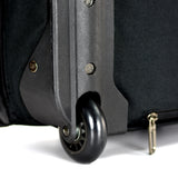 Black and gray rolling wheeled suitcase 