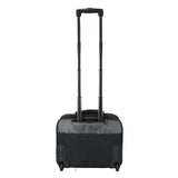 Black and gray rolling wheeled suitcase 