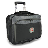 Black and gray rolling wheeled suitcase 