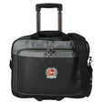 Black and gray rolling wheeled suitcase 