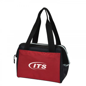 Red and black 12 can capacity cooler bag