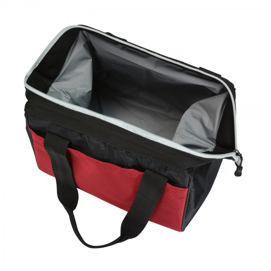 Red and black 12 can cooler bag leak proof lining