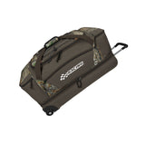 30 inch large wheeled duffel bag in brown and camouflage 