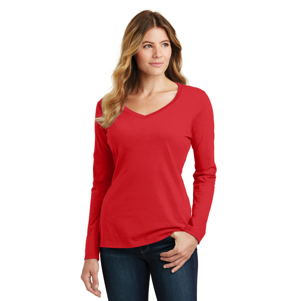 Port & Company® Ladies Long Sleeve Fan Favorite™ V-Neck Tee