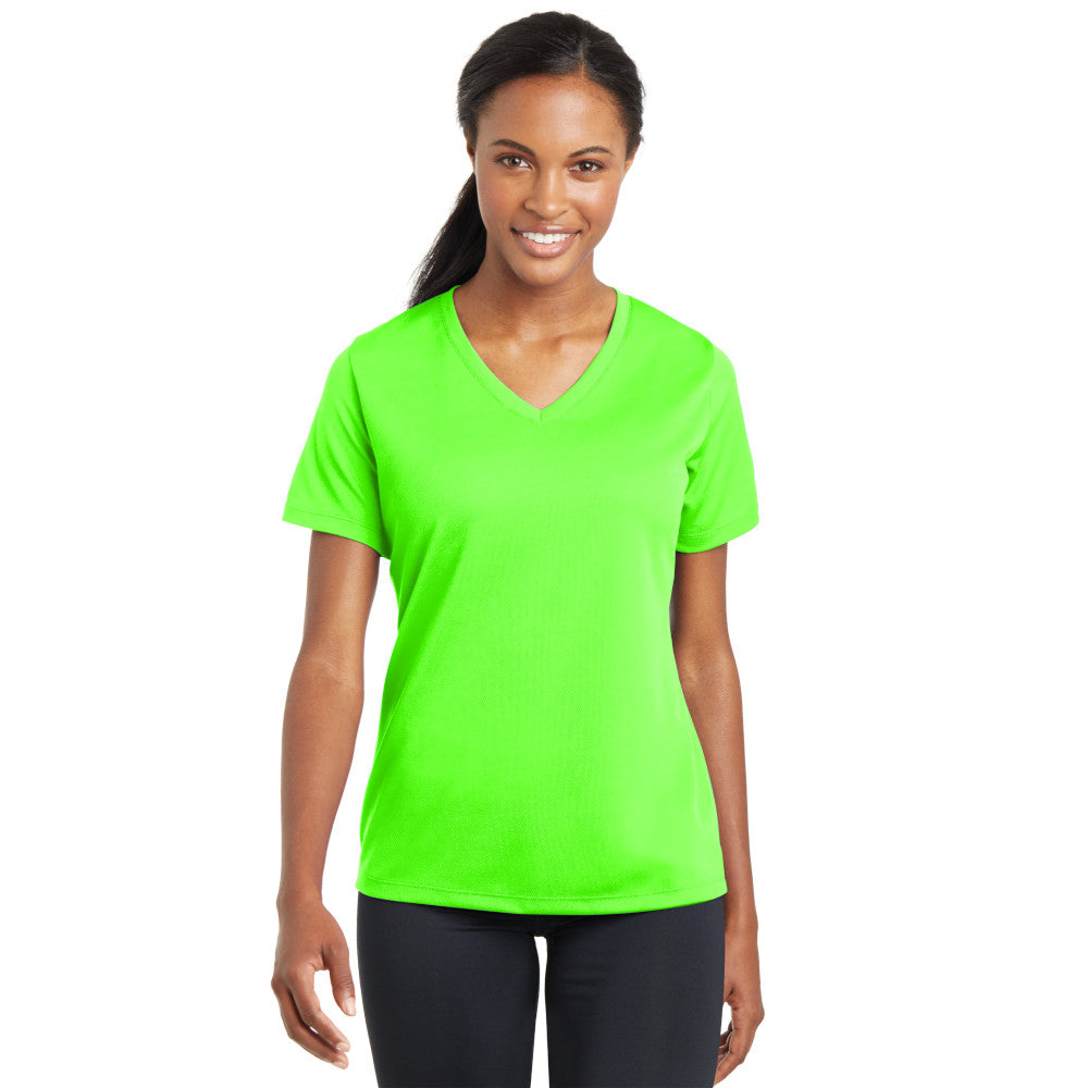 Sport-Tek® Ladies PosiCharge® RacerMesh® V-Neck Tee