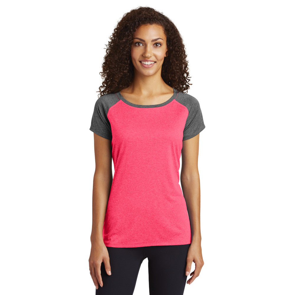 Sport-Tek® Ladies Heather-On-Heather Contender™ Scoop Neck Tee