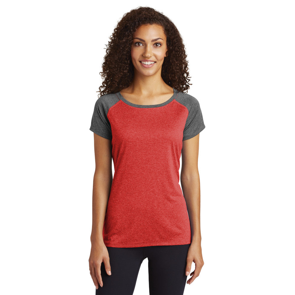 Sport-Tek® Ladies Heather-On-Heather Contender™ Scoop Neck Tee