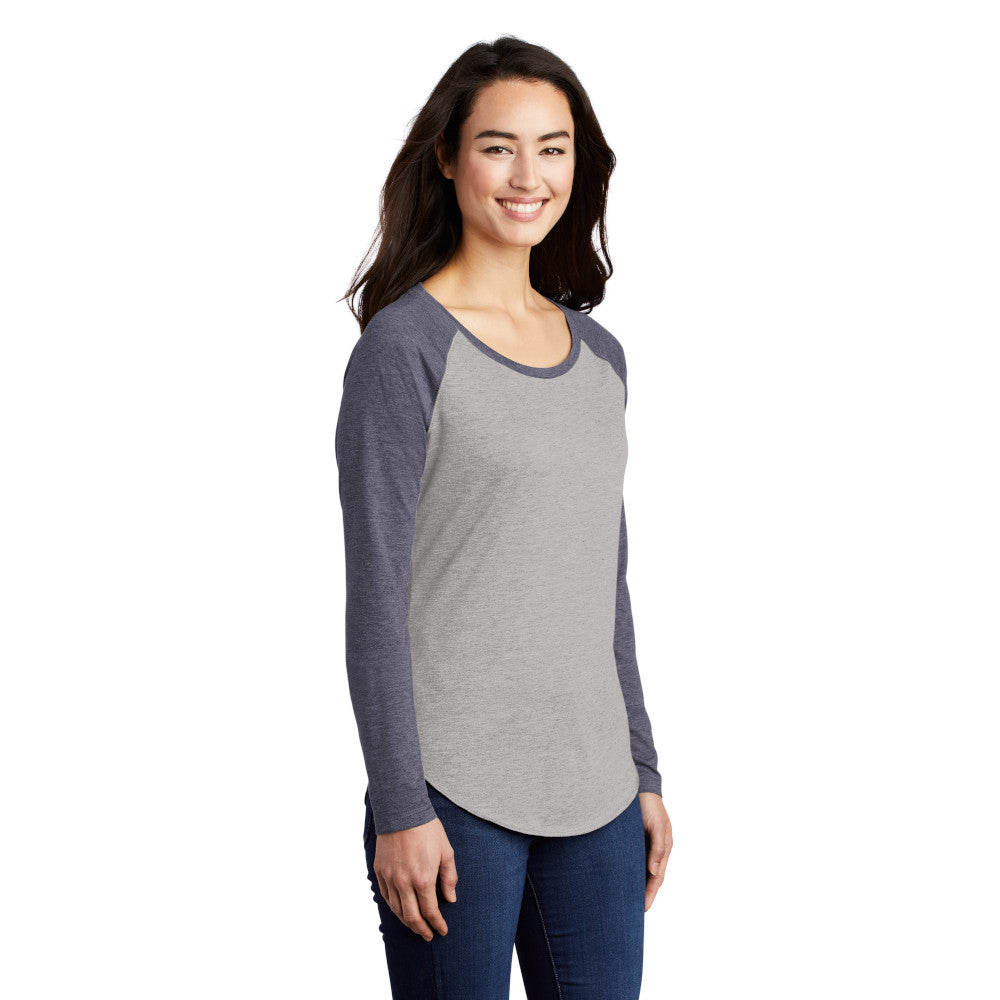 Sport-Tek ® Ladies PosiCharge ® Long Sleeve Tri-Blend Wicking Scoop Neck Raglan Tee