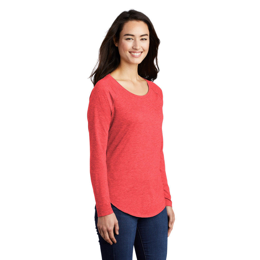 Sport-Tek ® Ladies PosiCharge ® Long Sleeve Tri-Blend Wicking Scoop Neck Raglan Tee