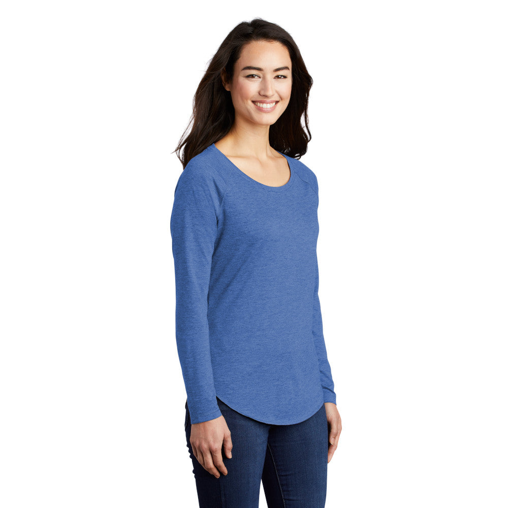 Sport-Tek ® Ladies PosiCharge ® Long Sleeve Tri-Blend Wicking Scoop Neck Raglan Tee