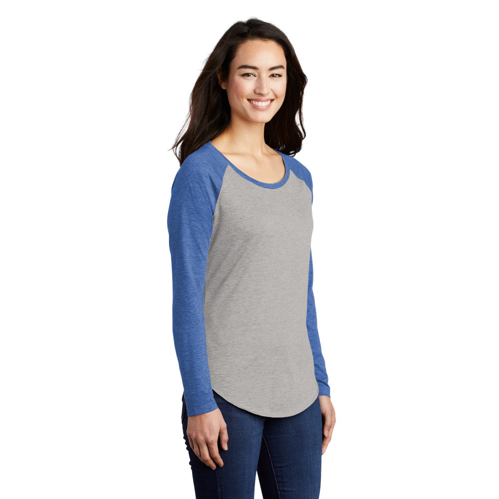 Sport-Tek ® Ladies PosiCharge ® Long Sleeve Tri-Blend Wicking Scoop Neck Raglan Tee