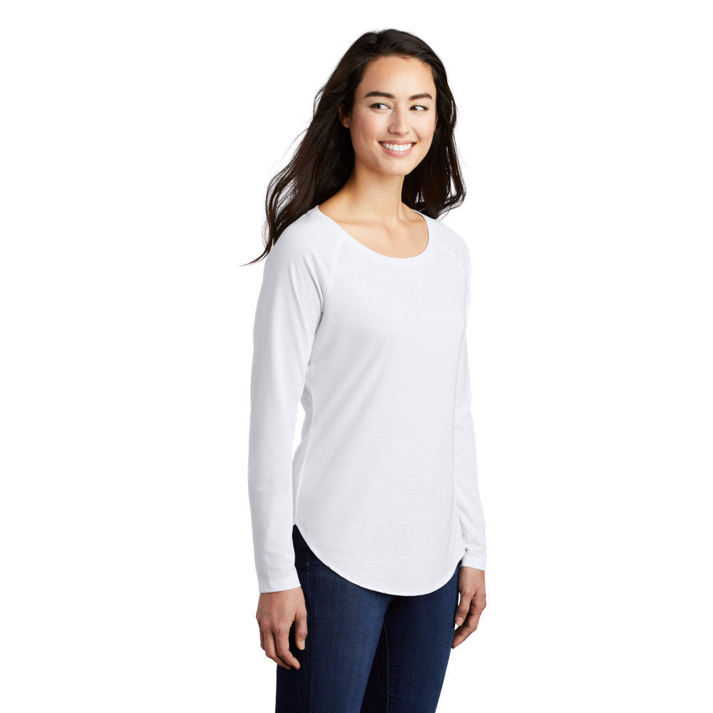 Sport-Tek ® Ladies PosiCharge ® Long Sleeve Tri-Blend Wicking Scoop Neck Raglan Tee