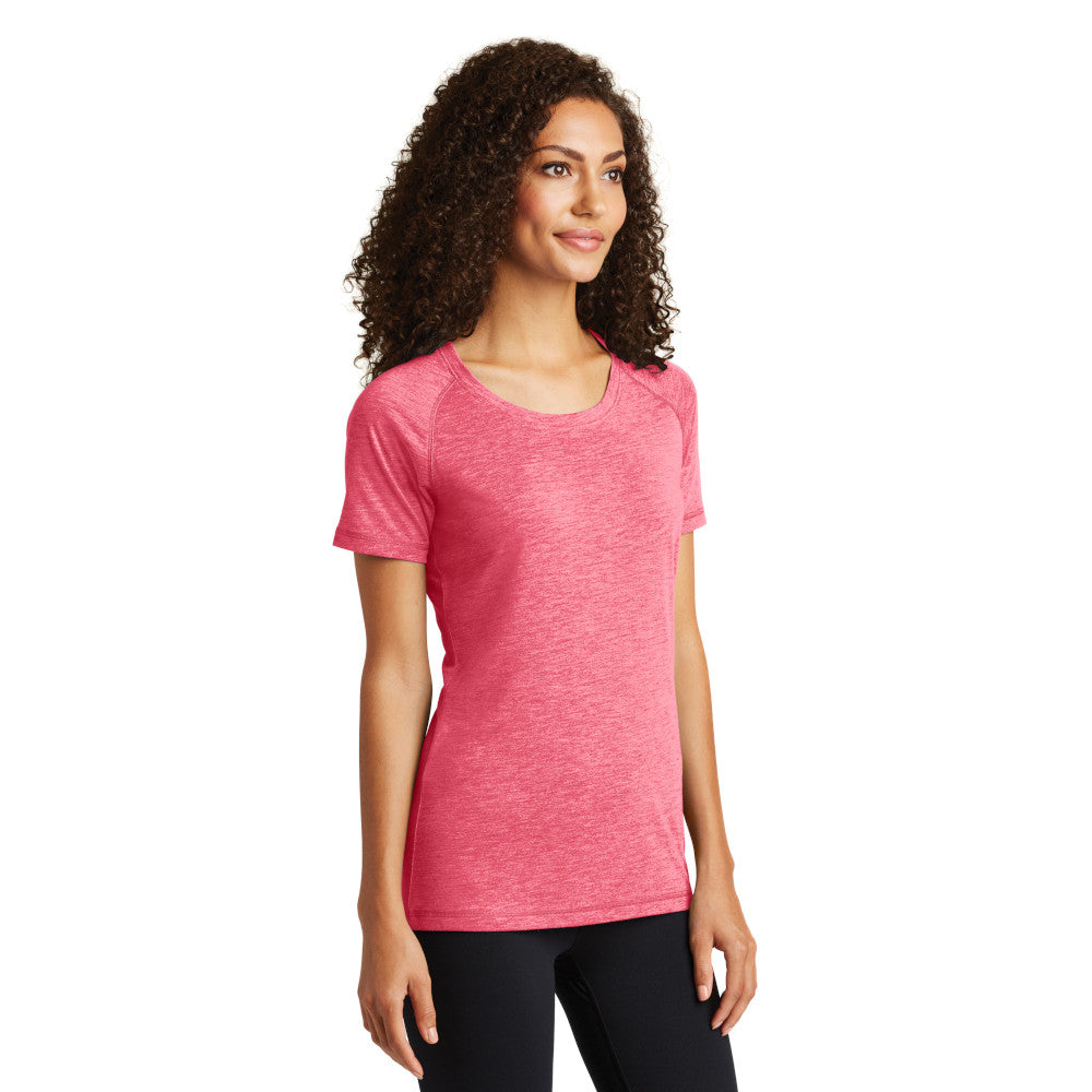 Sport-Tek® Ladies PosiCharge® Tri-Blend Wicking Scoop Neck Raglan Tee