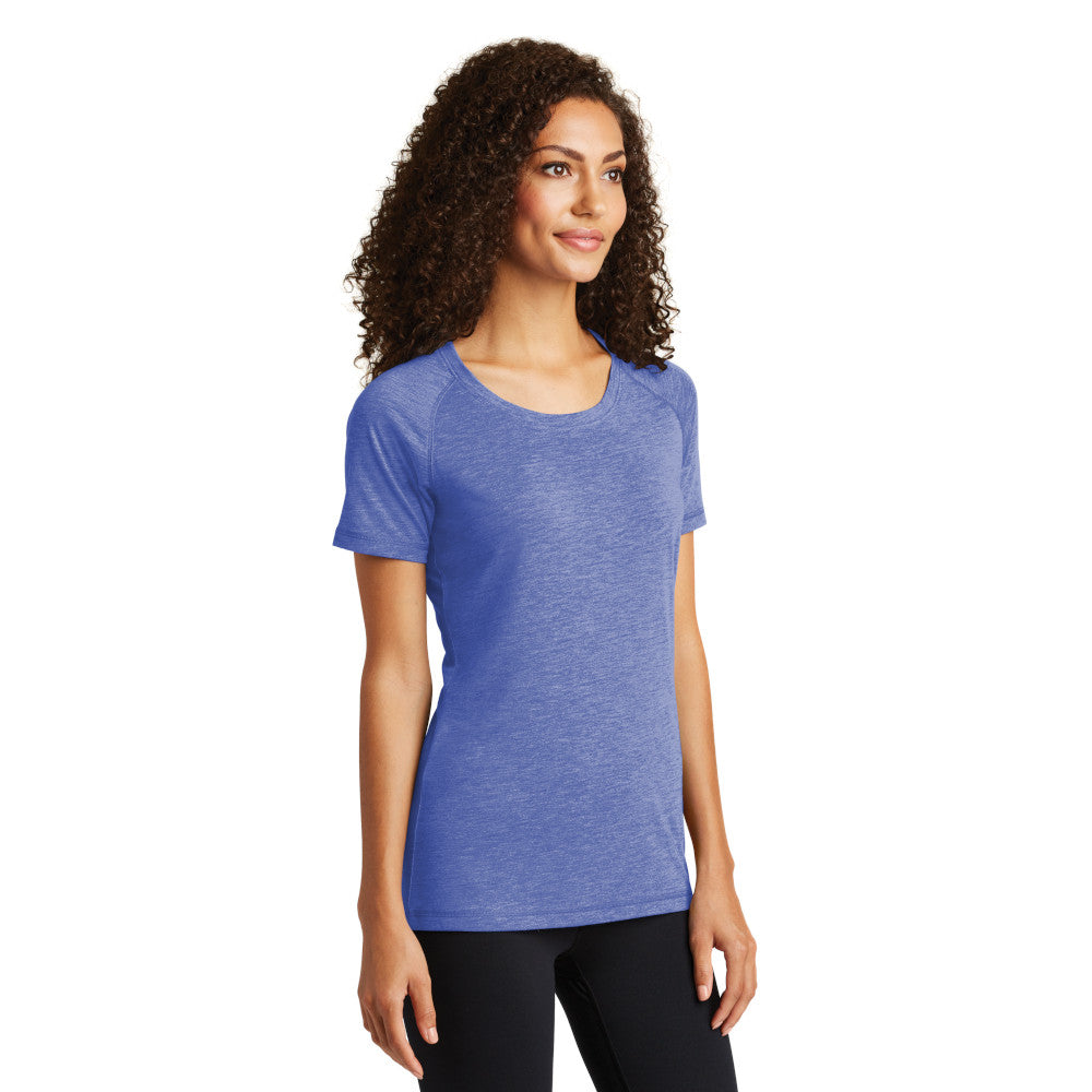 Sport-Tek® Ladies PosiCharge® Tri-Blend Wicking Scoop Neck Raglan Tee