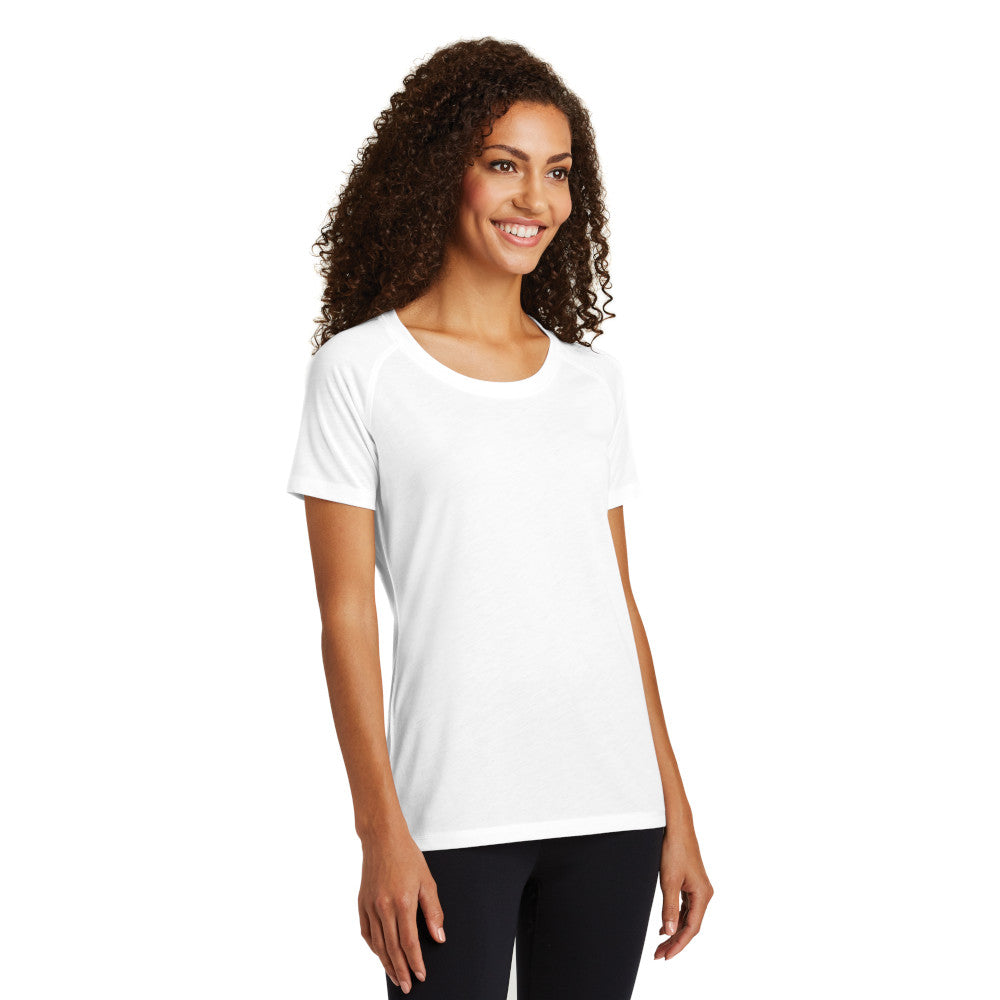 Sport-Tek® Ladies PosiCharge® Tri-Blend Wicking Scoop Neck Raglan Tee